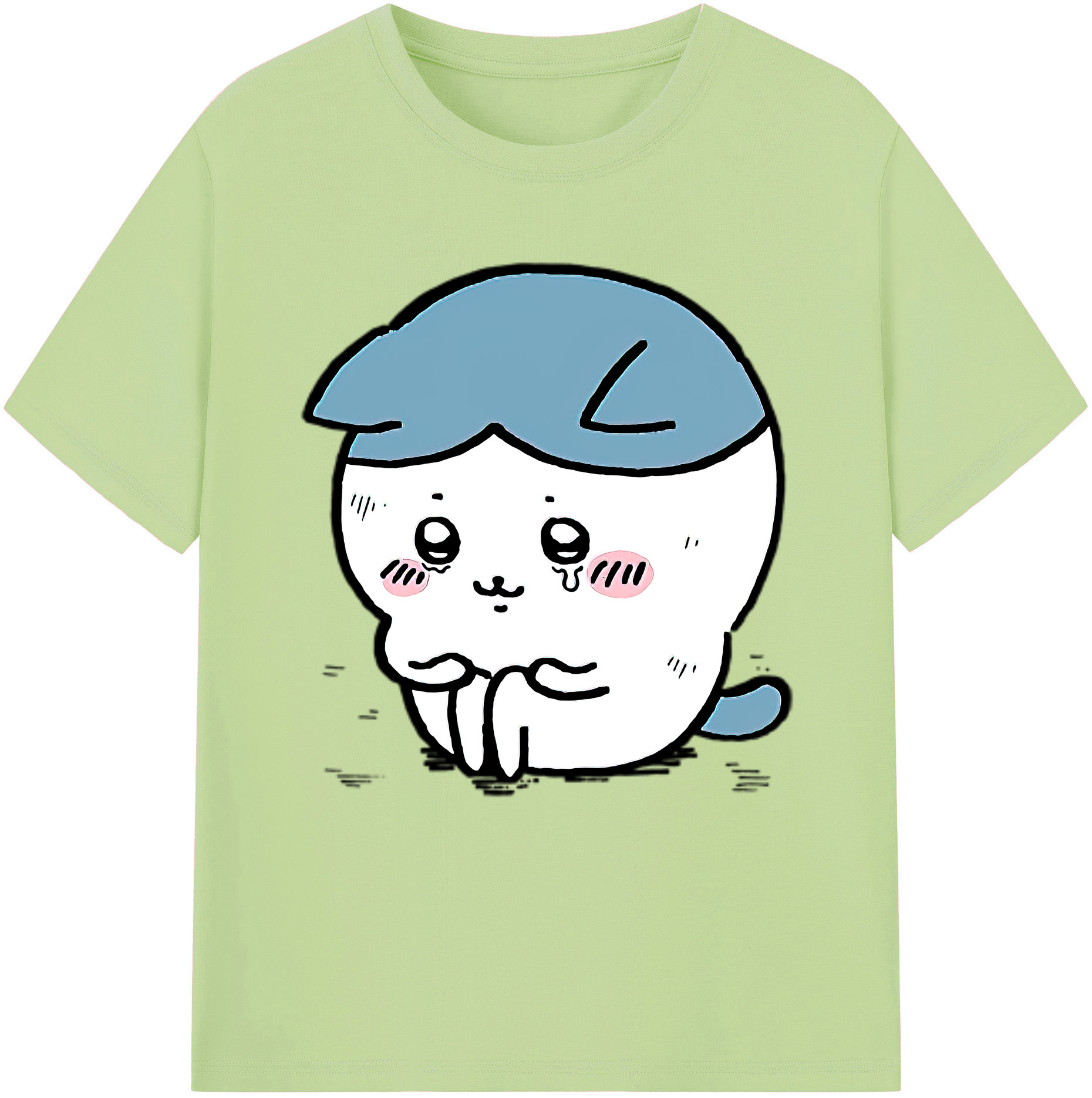 （画像用） ちいかわ ハチワレ Chii-kawa hachiware 綿100％半袖Tシャツ（フロントプリント）
